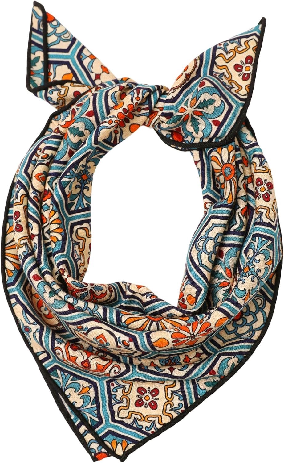 Zijde Wol Sjaal Unisex Dubbelzijdig Bedrukt 65x65cm