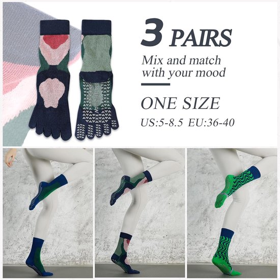 Dames Antislip Sokken - 3 Paar, Comfortabel & Artistiek — afbeelding 2