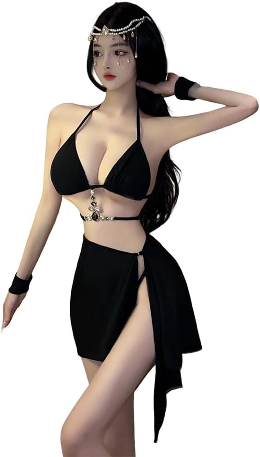 Cosplay Badpak Bikini Japanse Anime Strand Badpak Lingerie, Zwart, one size
