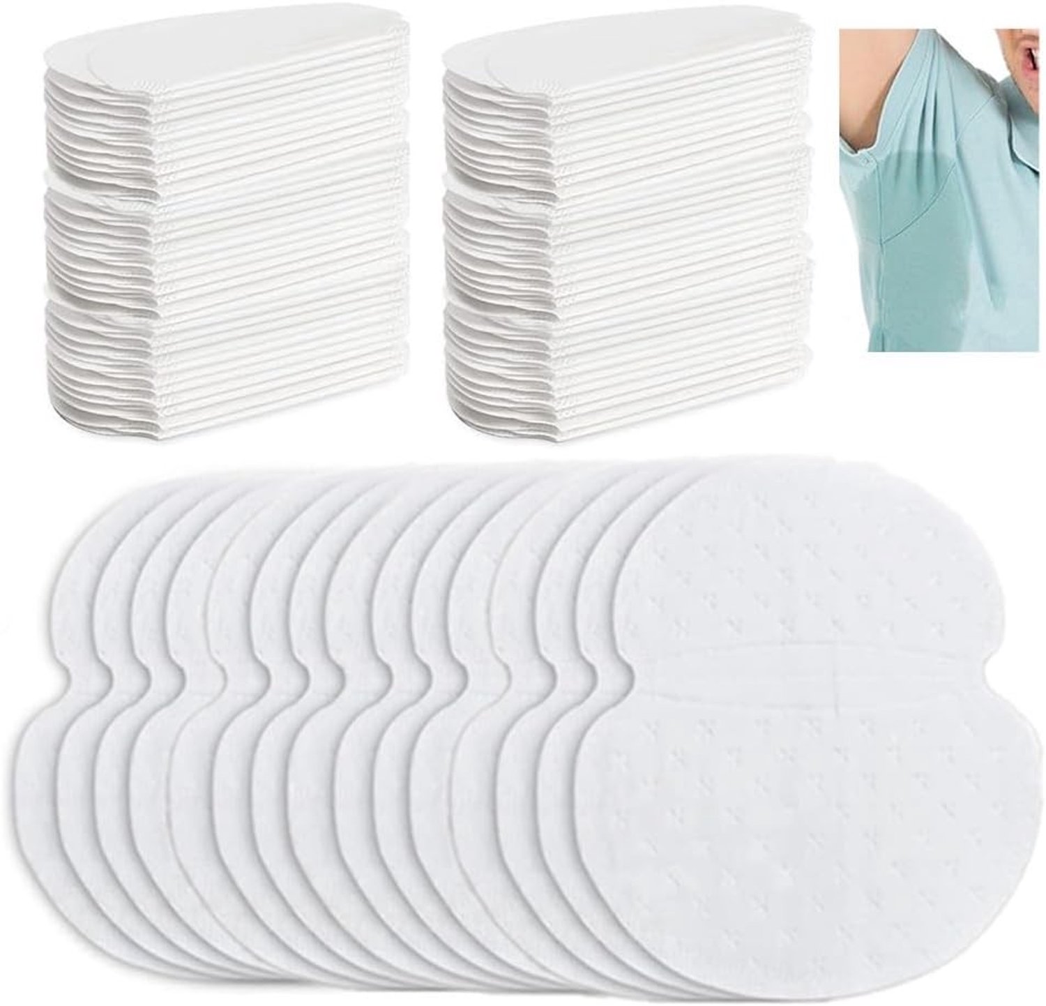 120 Stuks Onderarm Pads, Zelfklevende Katoenen Zweetkussens, Onzichtbare Zweetbescherming voor Dames en Heren, Ideaal voor Sport en Dagelijks Gebruik