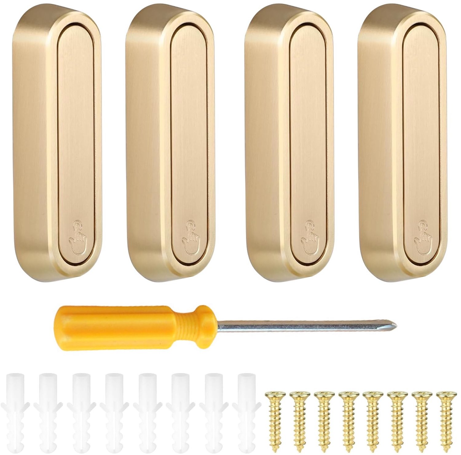 Wandhaak Gouden Premium Kwaliteit - Opvouwbare Haken - Aluminium Set - Hanger voor Handdoeken - Ruimtebesparende Wandkapstok - Inclusief Schroevendraaier 5 x 75 mm