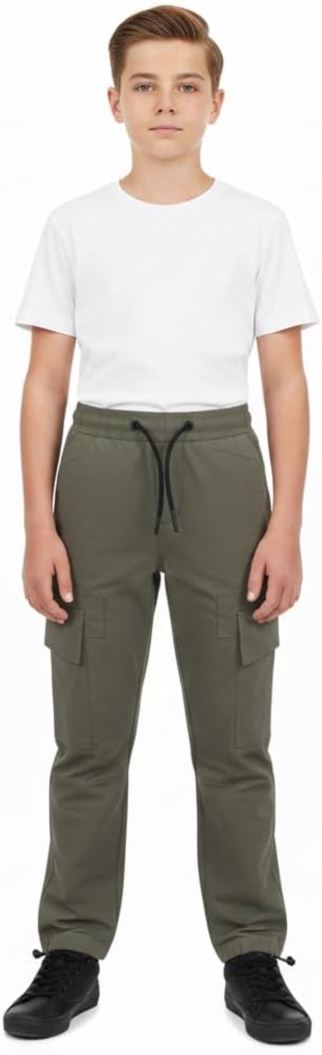 Actieve Cargo Broek Slank Fit Elastisch Taille Trekkoord Casual Broek Pant Sport Yoga Trek-aan Comfortabel Ademend Opleiding Openlucht Actieve kleding Broeken 3-14 Years