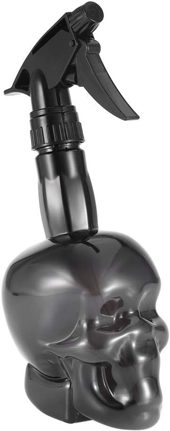Doodshoofd-spuitfles, kappersspuitfles, navulbaar, 500 ml, lege kapperspuit, kapperspuit, kappersgereedschap (C)