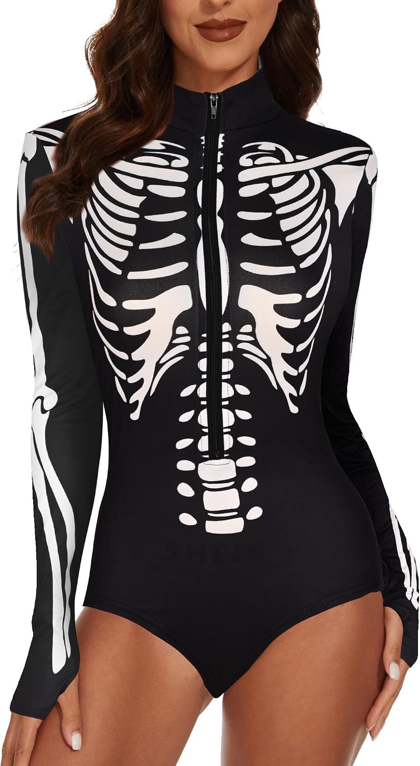 Skeletkostuum dames shapewear body griezelig sexy vampier jumpsuit cosplay horror zombie-bodysuit volwassenen voor Halloween-feest verkleedfeest carnaval
