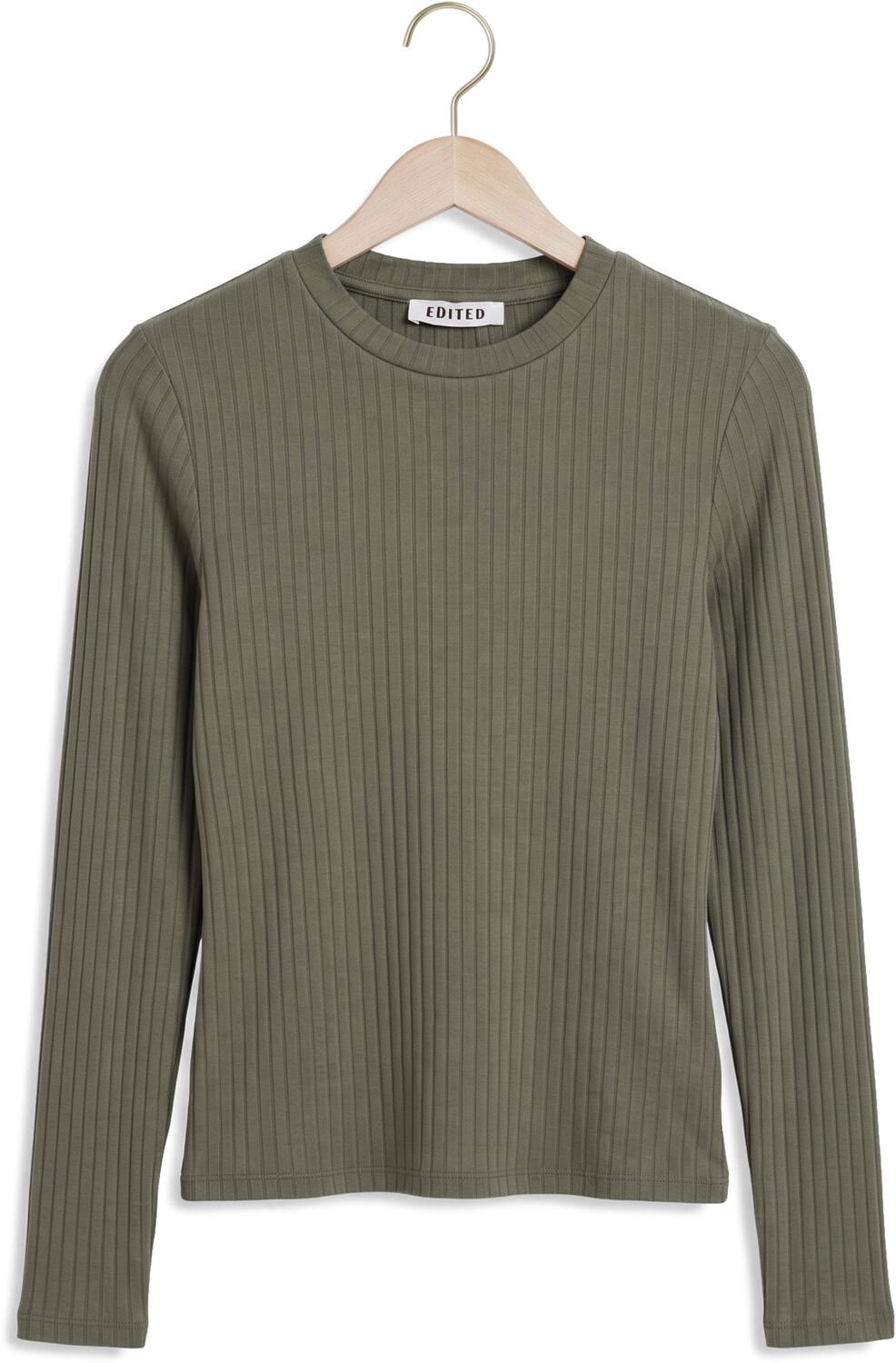 EDITED Ginger Longsleeve Tops & T-shirts Dames - Shirt - Groen - Maat 38