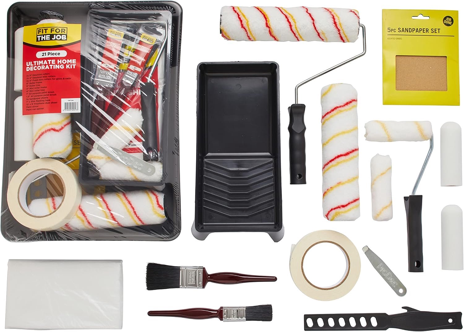 21-delige Verfroller en Kwast Set met Accessoires