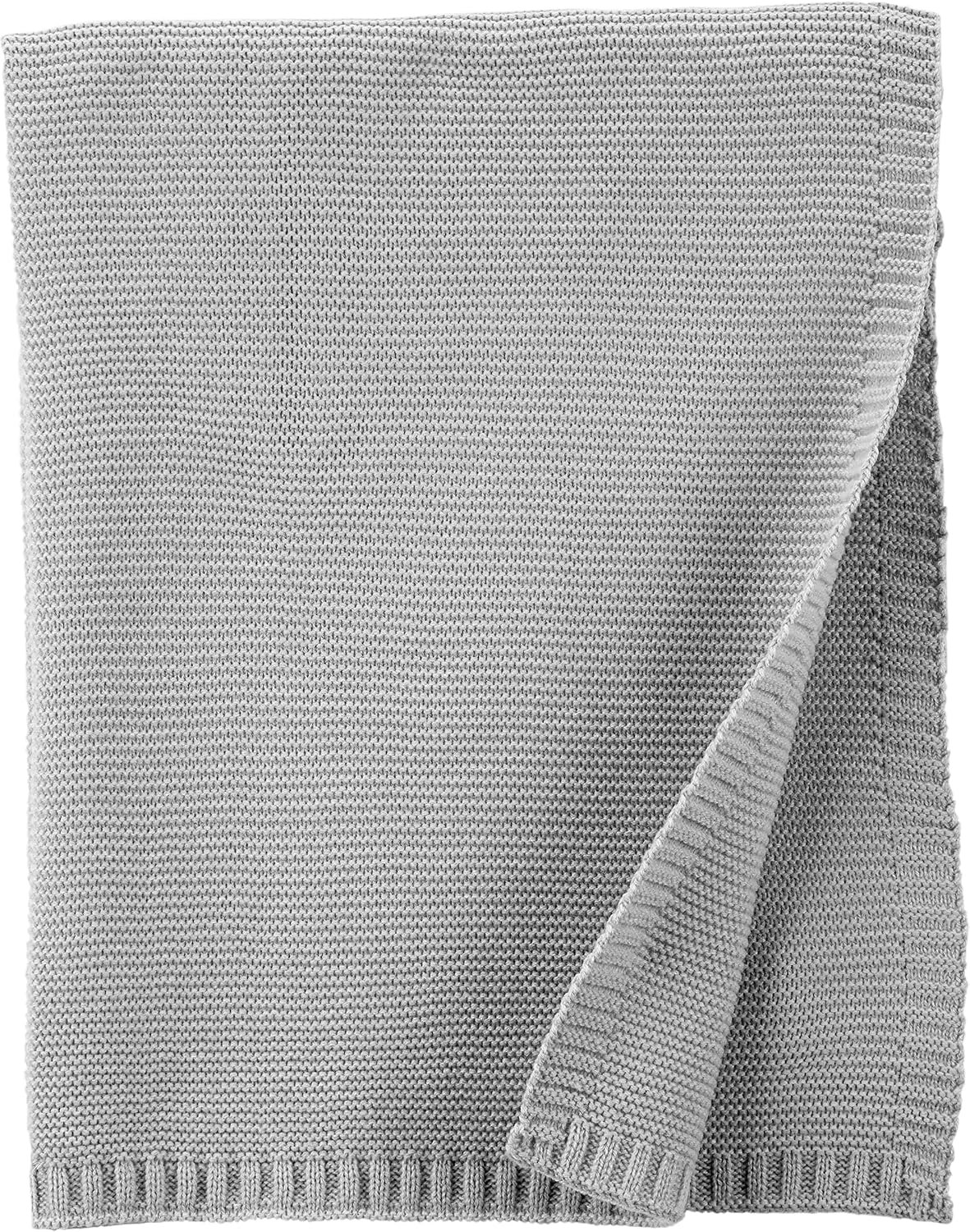 Zachte Gebreide Baby Deken - Unisex, Grijs, One Size