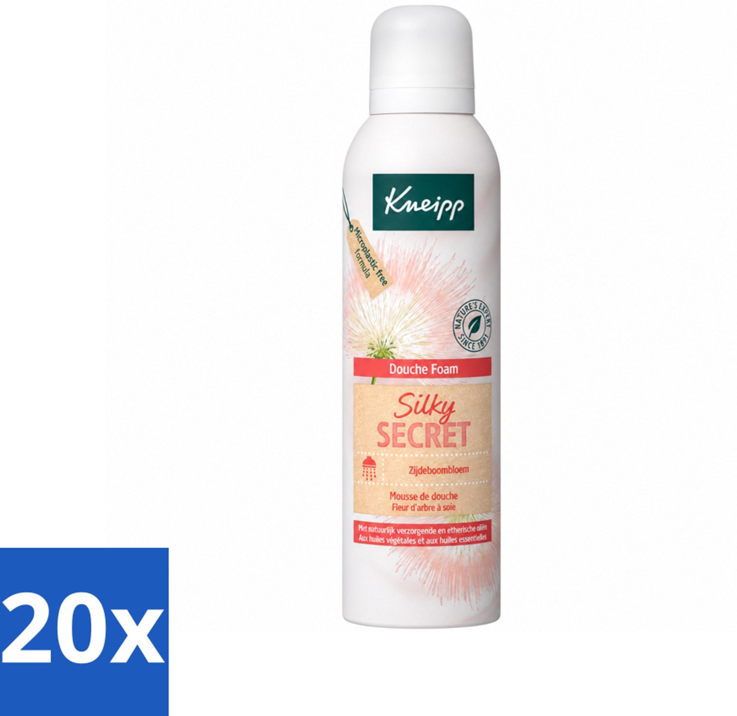 20 x Kneipp - Douche schuim - Silky Secret - Zijdeboombloesem - 200 ml - Voordeelverpakking - 20 stuks