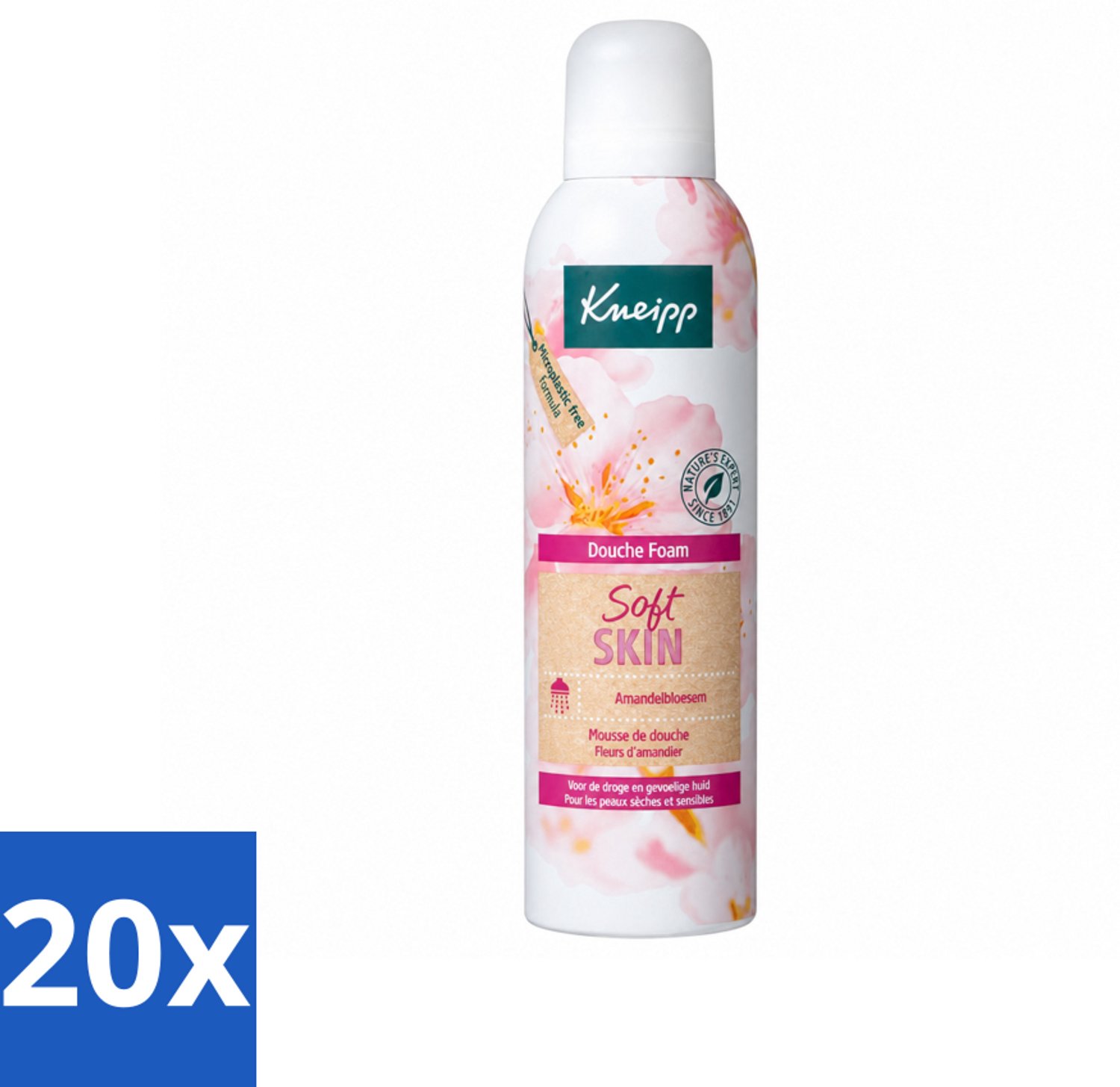 20 x Kneipp - Douche foam - Soft Skin - Voor droge en gevoelige huid - 200 ml - Voordeelverpakking - 20 stuks