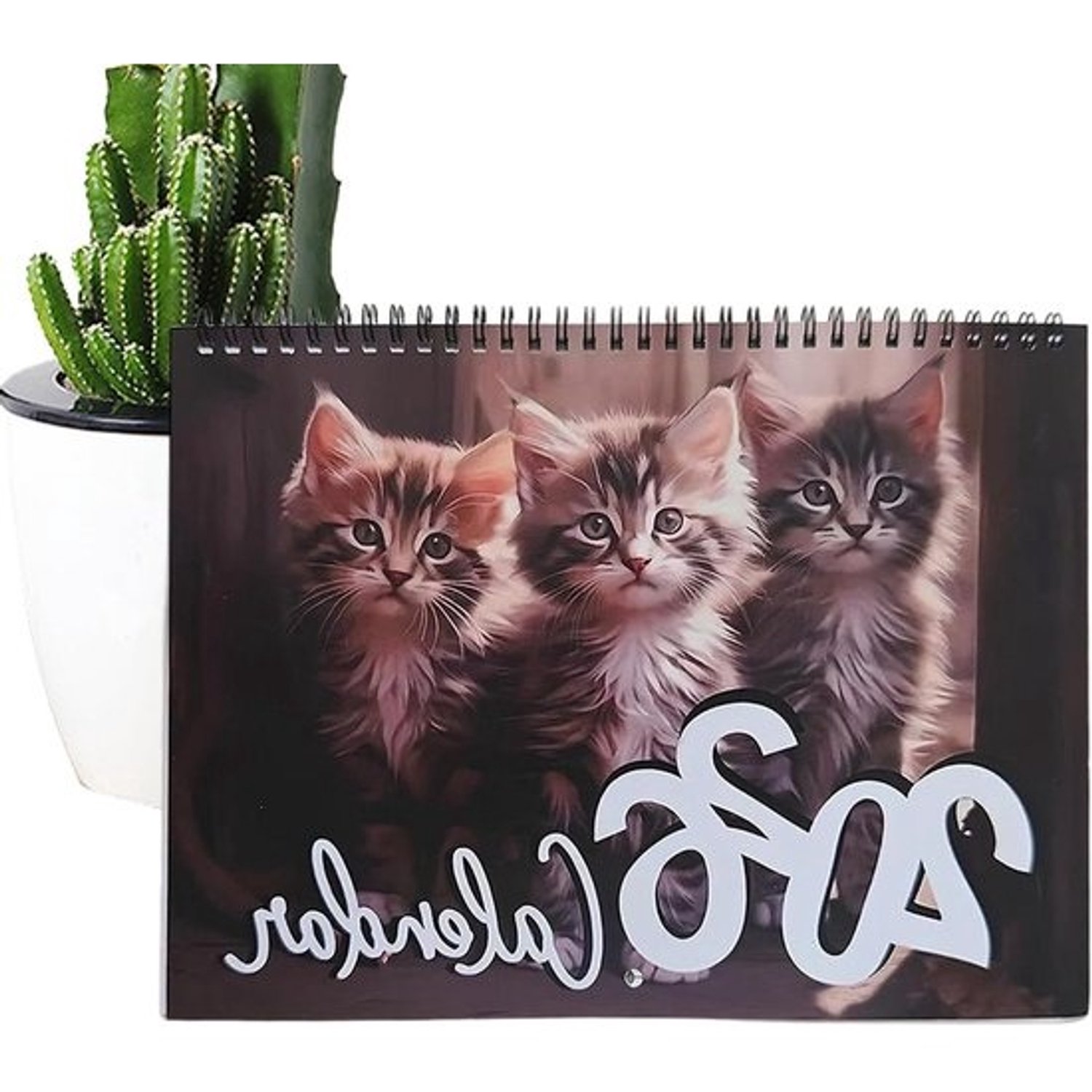 Kattenkalender 2026 - Wand- en bureaukalender - Dagelijks plannen - Met vakantiemarkeringen - 21 x 28.5 cm - Multicolor