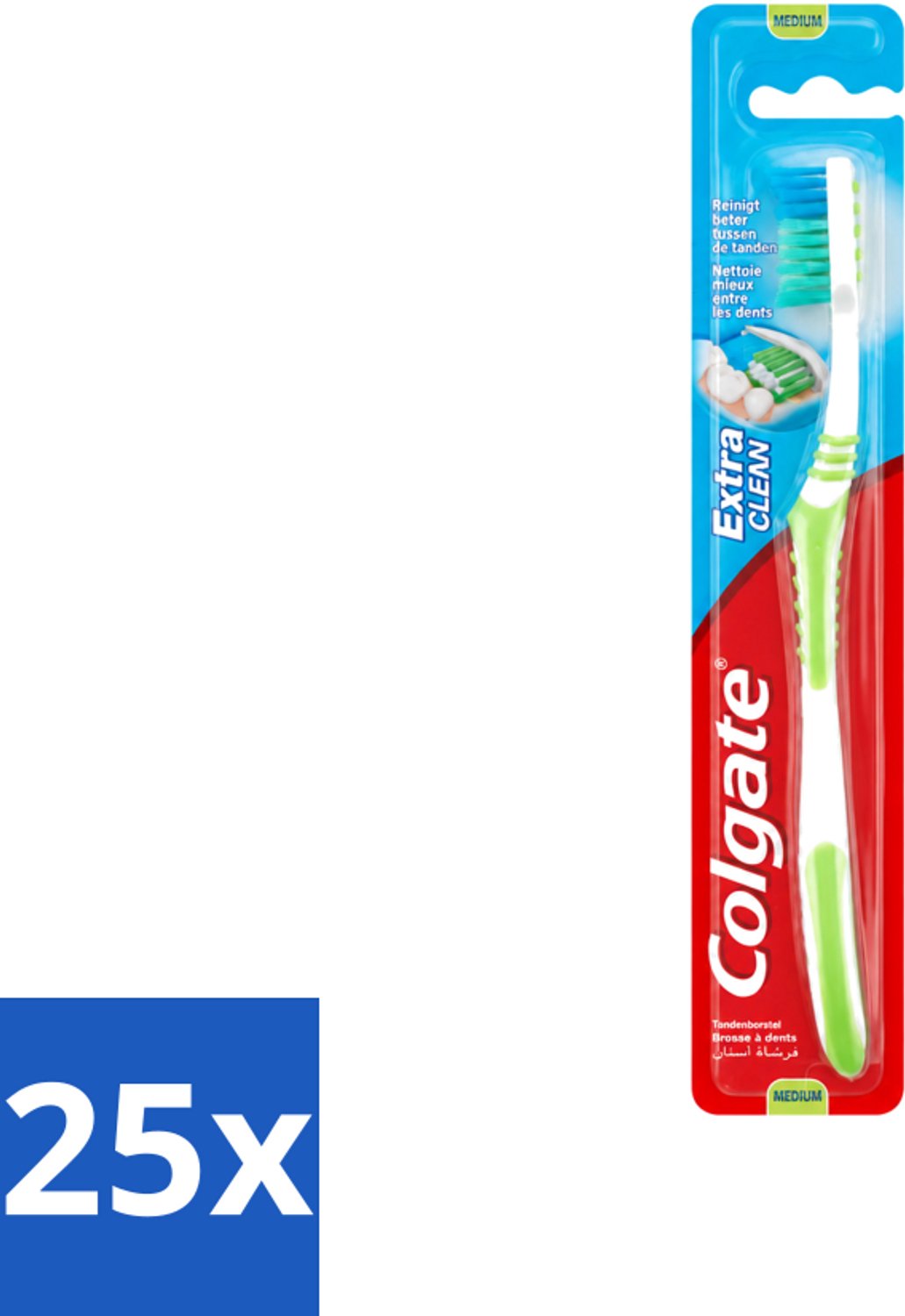 25 x Colgate - Tandenborstel - Extra Clean Medium - 1 Tandenborstel - Voordeelverpakking - 25 stuks