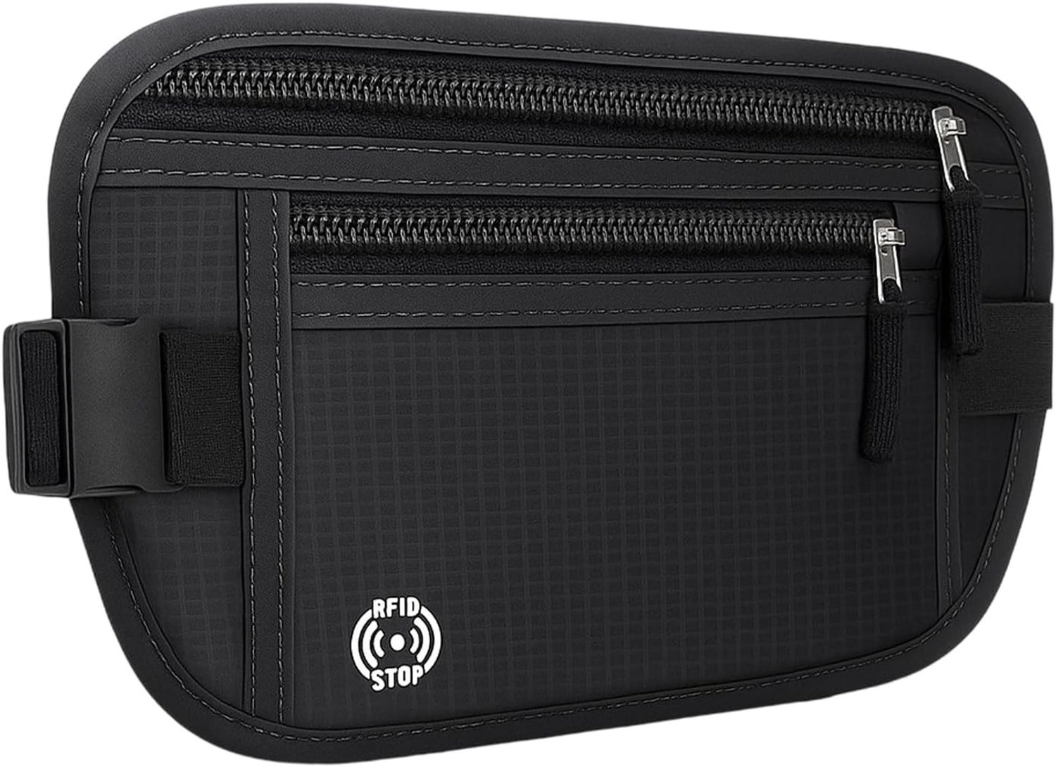 Familie Passport Bag met RFID Blocking, Zwarte Heuptas, Veiligheid en Bescherming tegen Diefstal