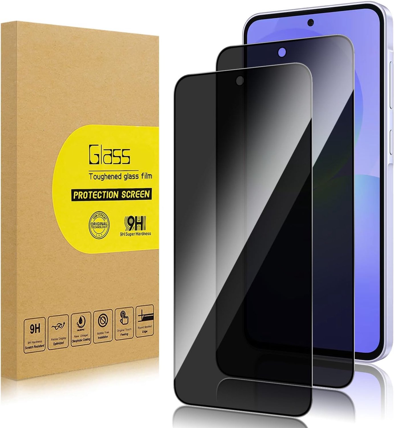 Screen Protector voor Samsung Galaxy A36, Anti-Spion Gehard Glas Film Schermbeschermer, 2-Stuks Elk