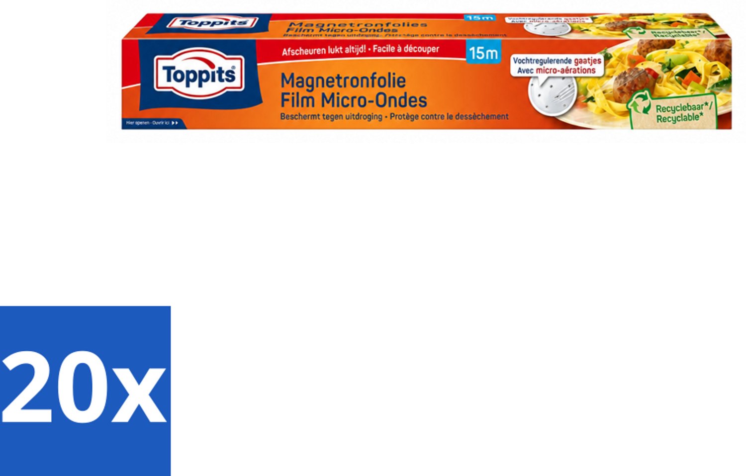 20 x Toppits – Magnetronfolie – 15 m - Voordeelverpakking - 20 stuks