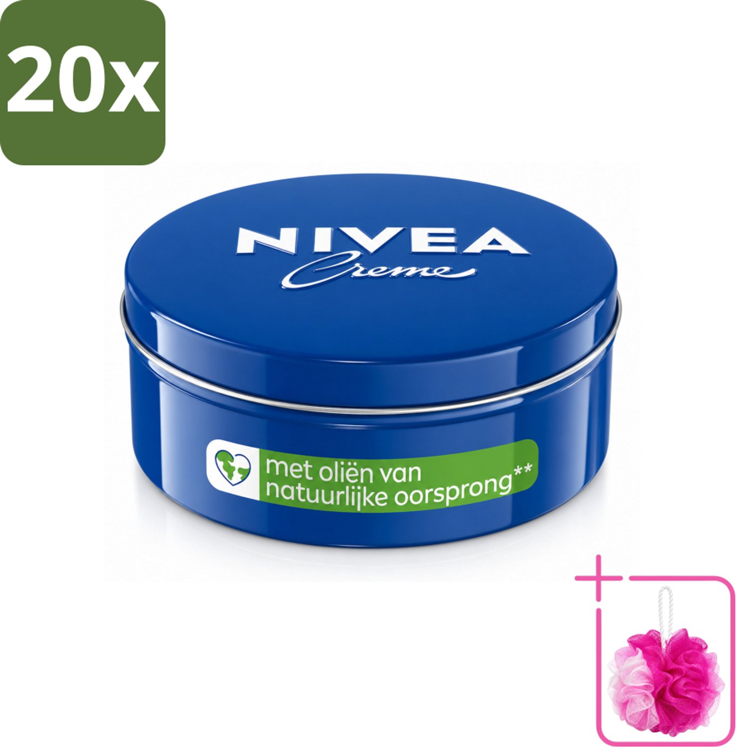 20 x NIVEA - Crèmeblik - Klassieke Crème - Natuurlijke oliën - 400 ml - Bulkverpakking - Crème - Douchemop - Huidverzorging