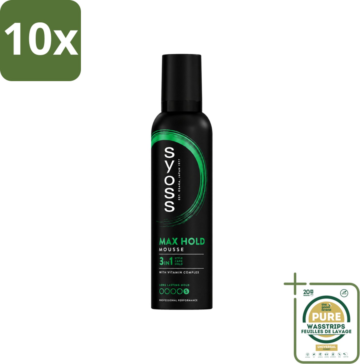 10 x Syoss - Max Hold - Haarmousse - Ultra Sterke Hold - 250 ml - Wasstrips - Haarmousse - Haarversterking - Styling - Haarverzorging - Haarherstel