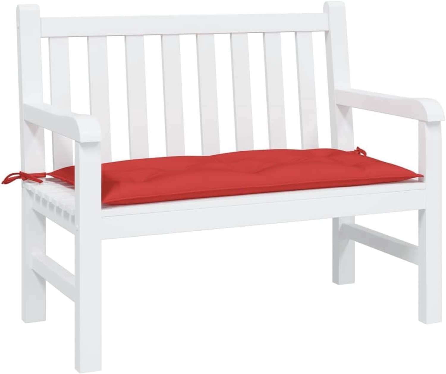 Waterafstotend, zitkussen voor tuinbank, 100 x 50 x 7 cm, van Oxford-weefsel met holle vezelvulling, zacht bankkussen met bevestigingskoorden, voor buiten, rood