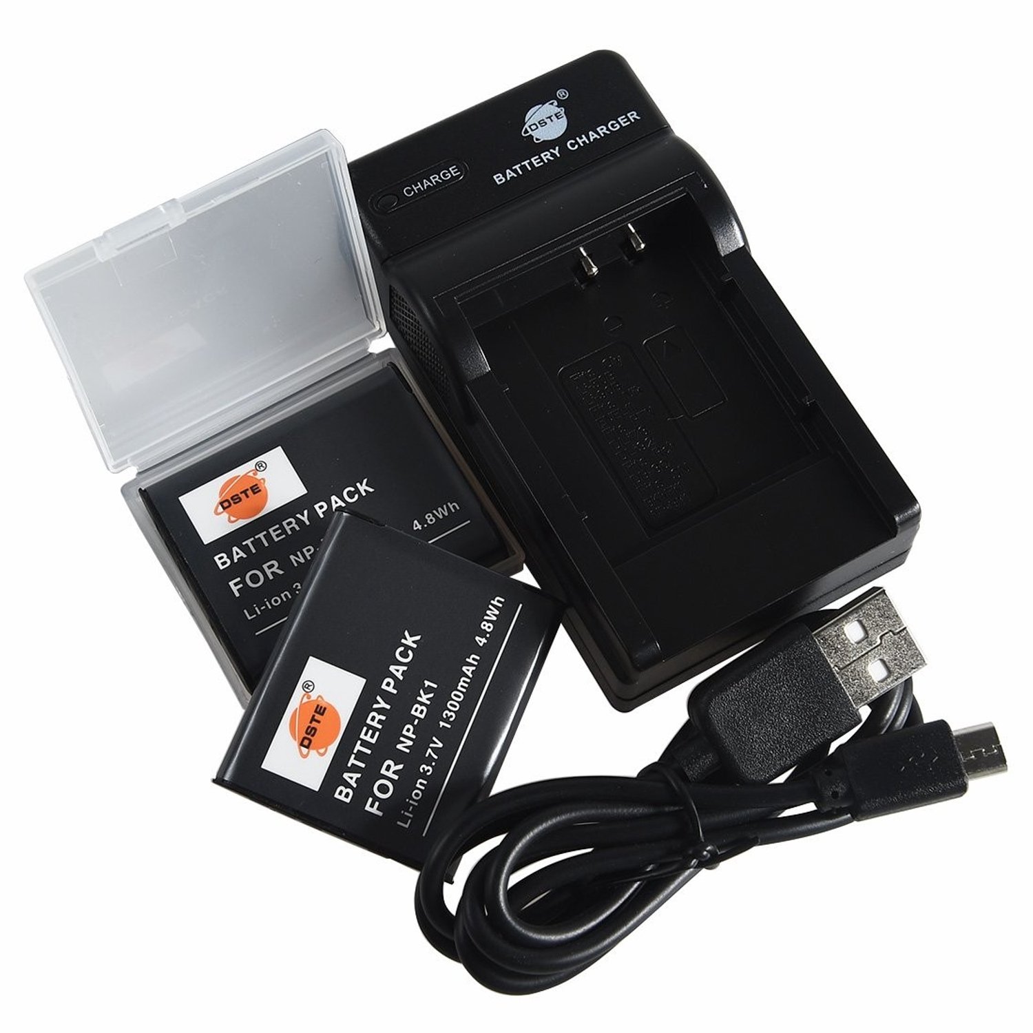 Set van 2 Accu's met Oplader voor Digitale Camera's