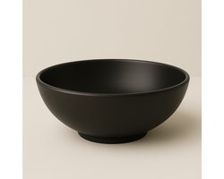 AquaVik Waskom Björk Keramisch Rond 28x10 cm Mat Zwart