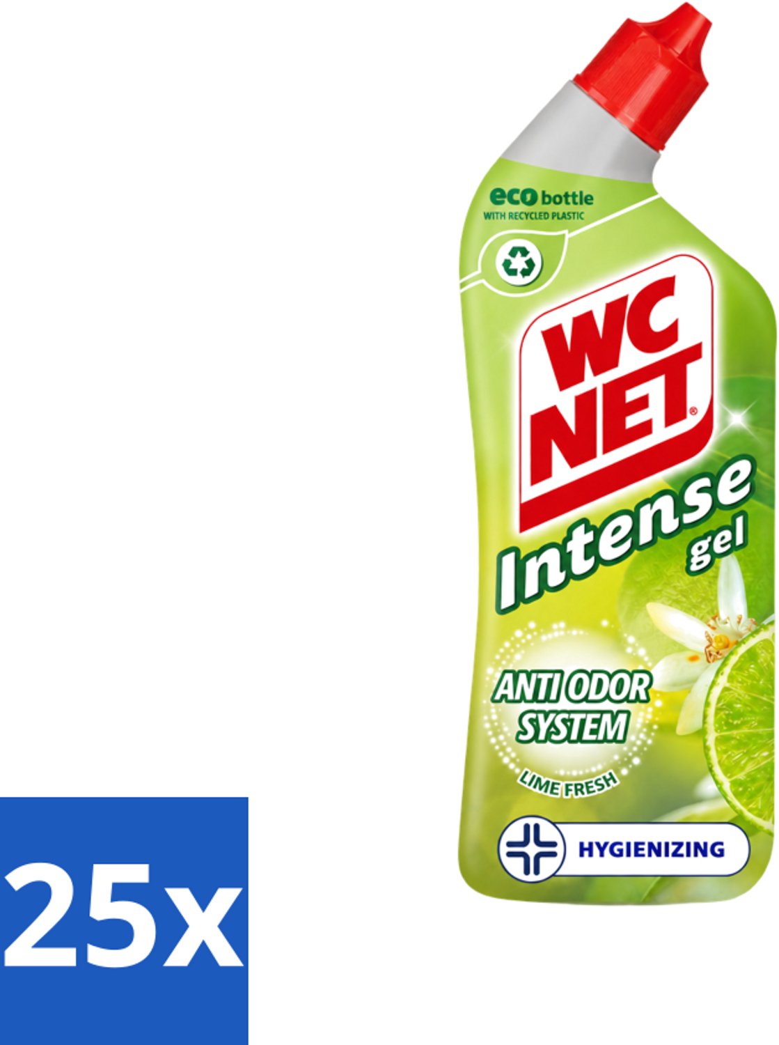25 x WC Net - Toiletreiniger - Gel - Met Limoen- 750 ml - Voordeelverpakking - 25 stuks