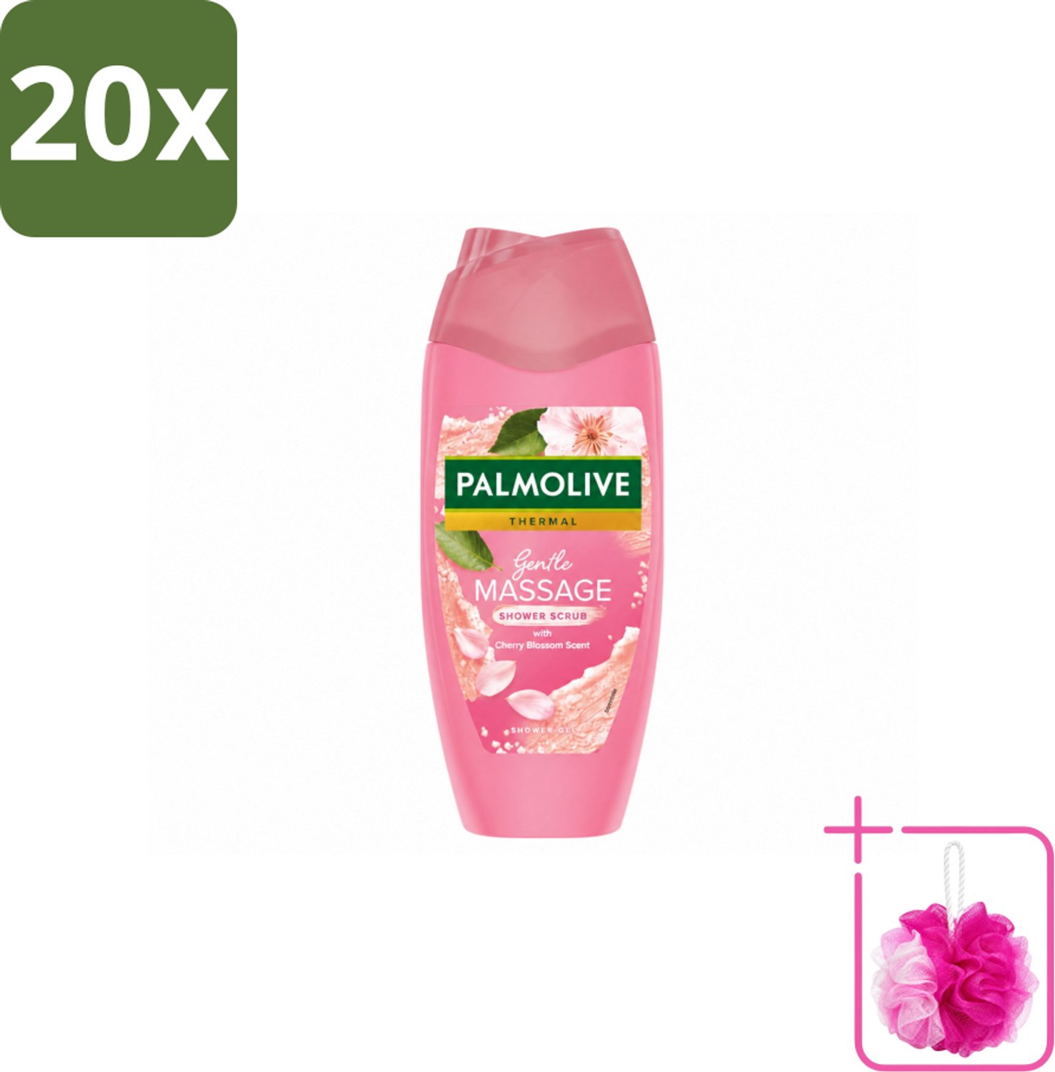 20 x Palmolive – Douchescrub – Thermal Cherry Blossom – 250 ml - Bulkverpakking - Douchegel - Douchemop - Body scrub