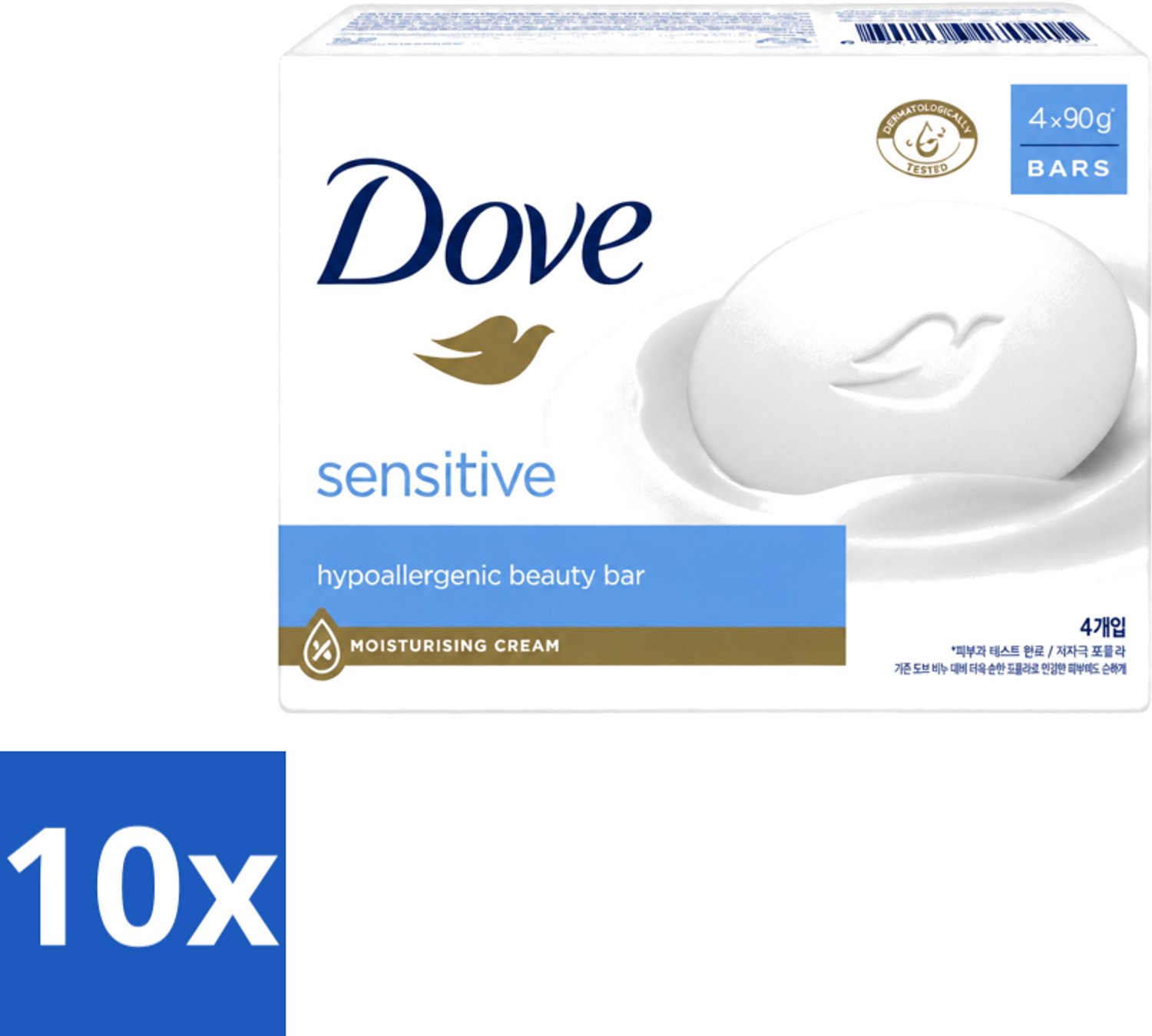 10 x Dove Zeep - Sensitive 4 x 90 gr. - Voordeelverpakking - 10 stuks