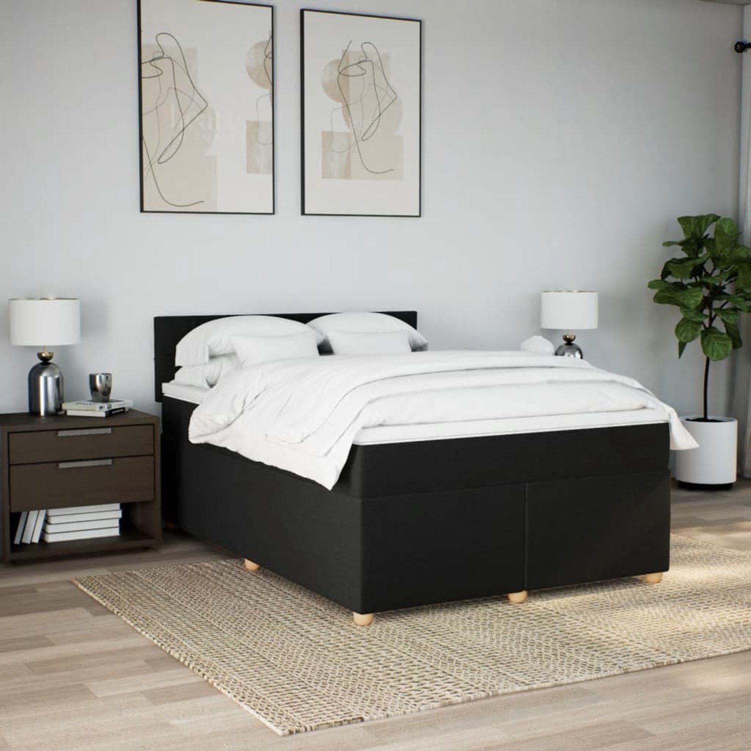 Pocketveringmatras Boxspringbed Zwart 140x200 cm