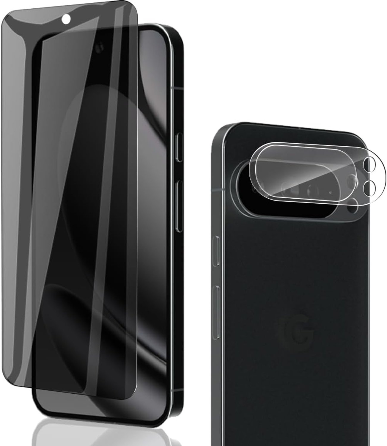 Displaybeschermfolie voor Google Pixel 10 Pro XL, 1 stuks anti-spy gehard glas en 1 camera-glas, hardheid 9H, krasbestendig, anti-spy folie voor Google Pixel 10 Pro XL, gehard glas