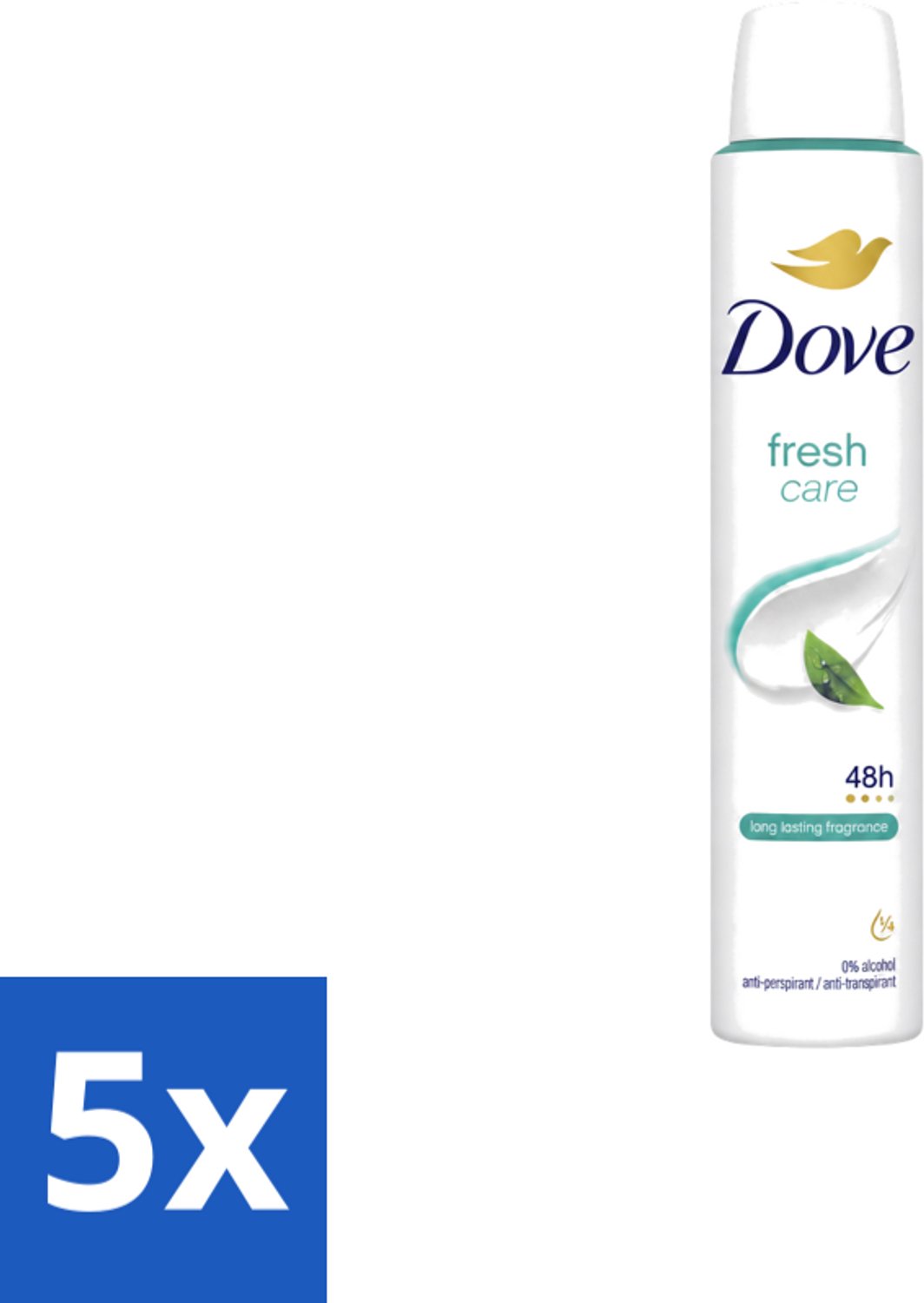 5 x Dove – Deodorant Spray – Fresh Care – 200 ml - Voordeelverpakking - 5 stuks