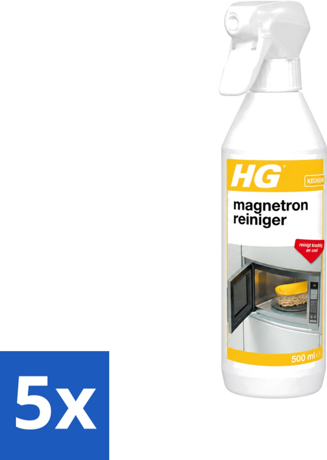 5 x HG - Magnetronreiniger - Reinigt Krachtig & Snel - 500 ml - Voordeelverpakking - 5 stuks