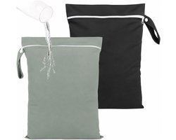 2 Pcs Wet Bags, Waterproof Wet Bag with Zipper, Reusable Travel Storage Bag for Swimming, Swimwear, Beach Towels,40 x 30 cm Gym Clothes, Baby Items and Daily Storage at Pool or Beach