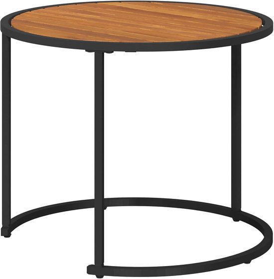 Set van 2 nesting staal natuurlijk zwart 55x55x45 cm — afbeelding 3