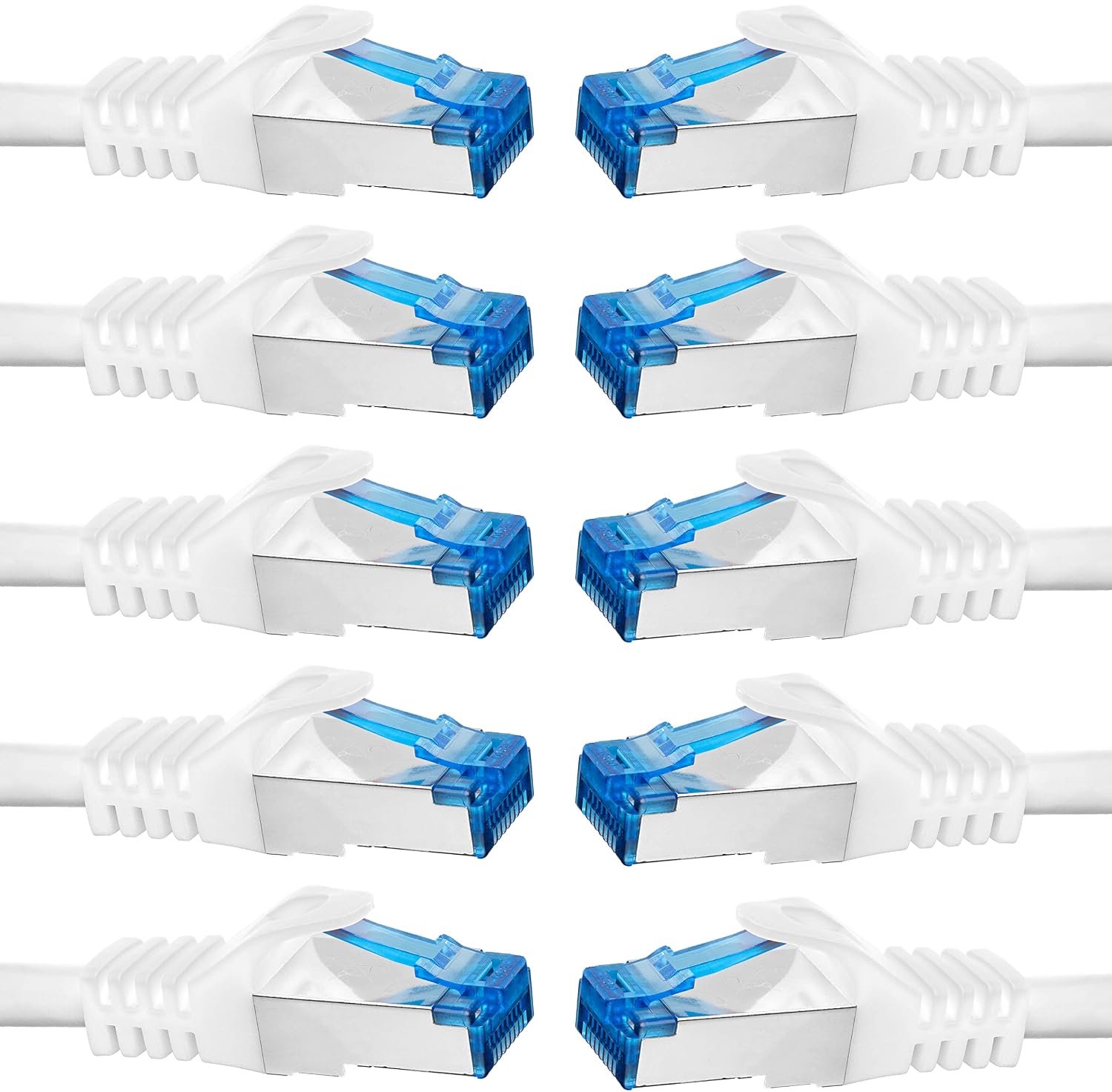 Cable CAT 7 Ethernetcabel SFTP Kabel 1,5m wit - 10 stuks - Patchkabel RJ45 Connector LAN Internetkabel Netwerkkabel compatibel Playstation 5 PS5 PS4 Switch Xbox Router