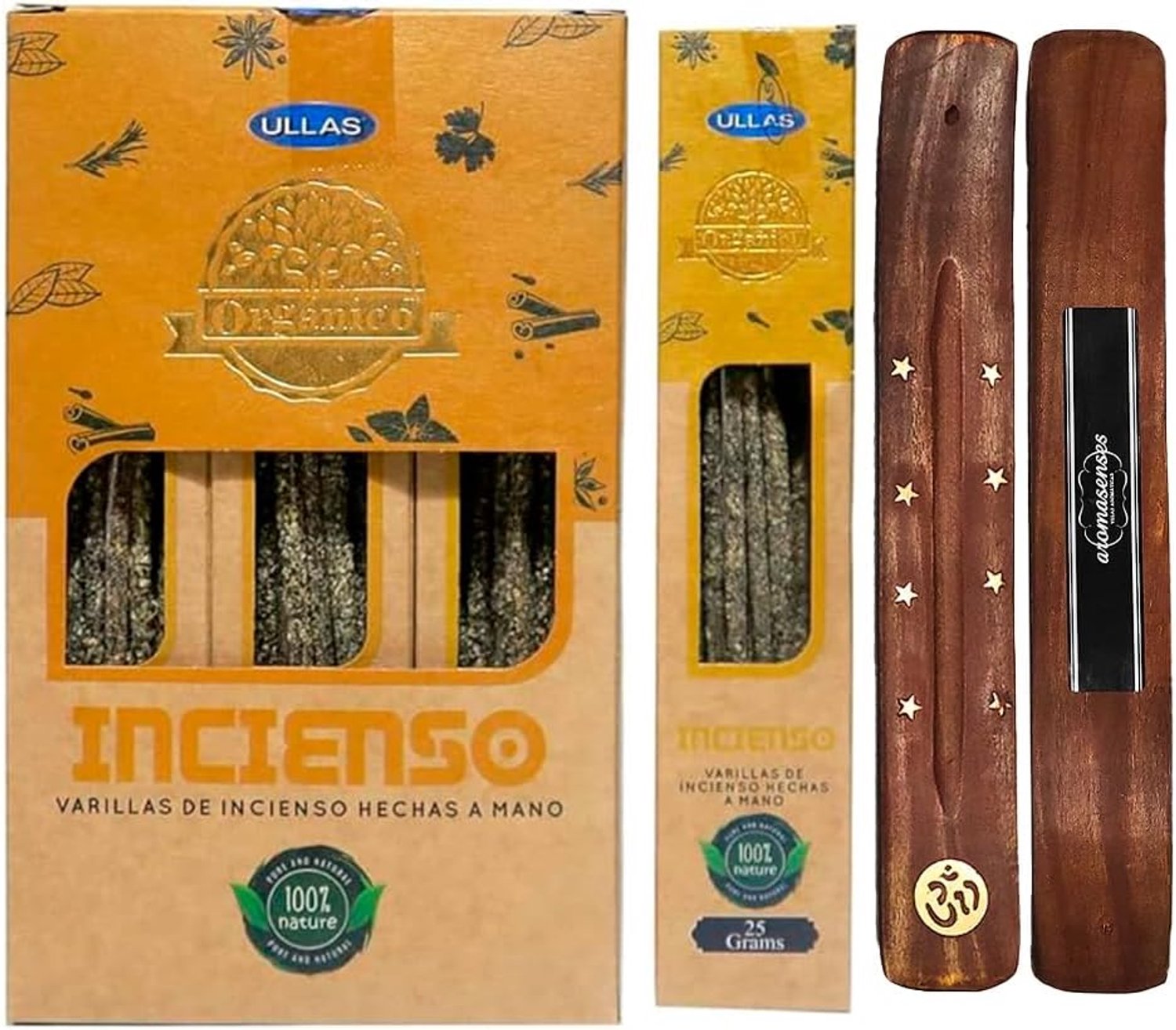 Wierookstokjes 300 g - biologische frankincense - handgemaakt - ontspanning + 1 bord - Vemera