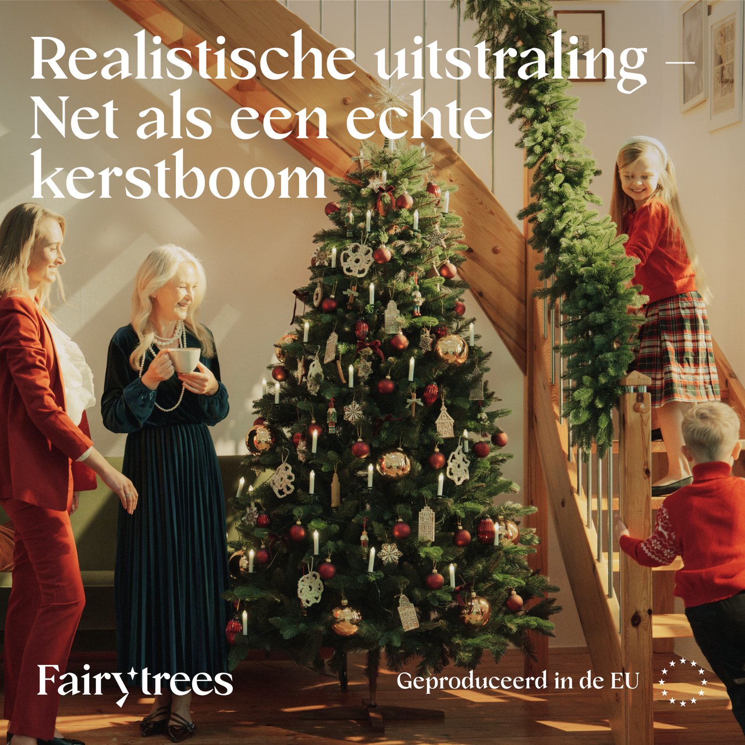 FAIRYTREES Kunstkerstboom, Nordmann-spar, 180 cm Natuurgetrouwe spuitgietelementen, made in EU (FT34) – foto 5