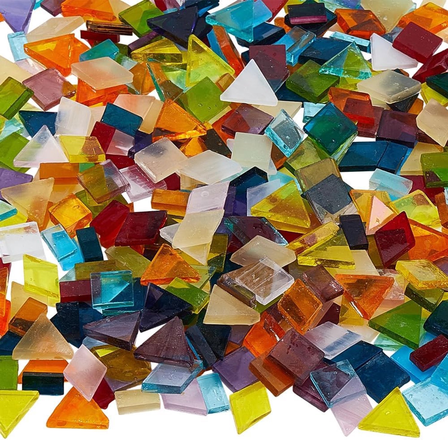Mozaïekstenen 200 g - 370 iriserende glazen cabochons - voor doe-het-zelf kunstprojecten - levendige kleuren m-winkel - m-winkel