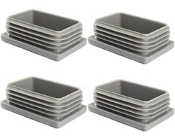 Lamellenstoppen 40 x 30 mm - Grijs polyethyleen - Buisafdekking voor stalen en aluminium buizen - 4 stuks - ServiceTopper