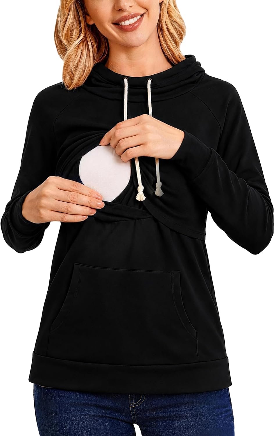 Hoodie voor borstvoeding met lange mouwen