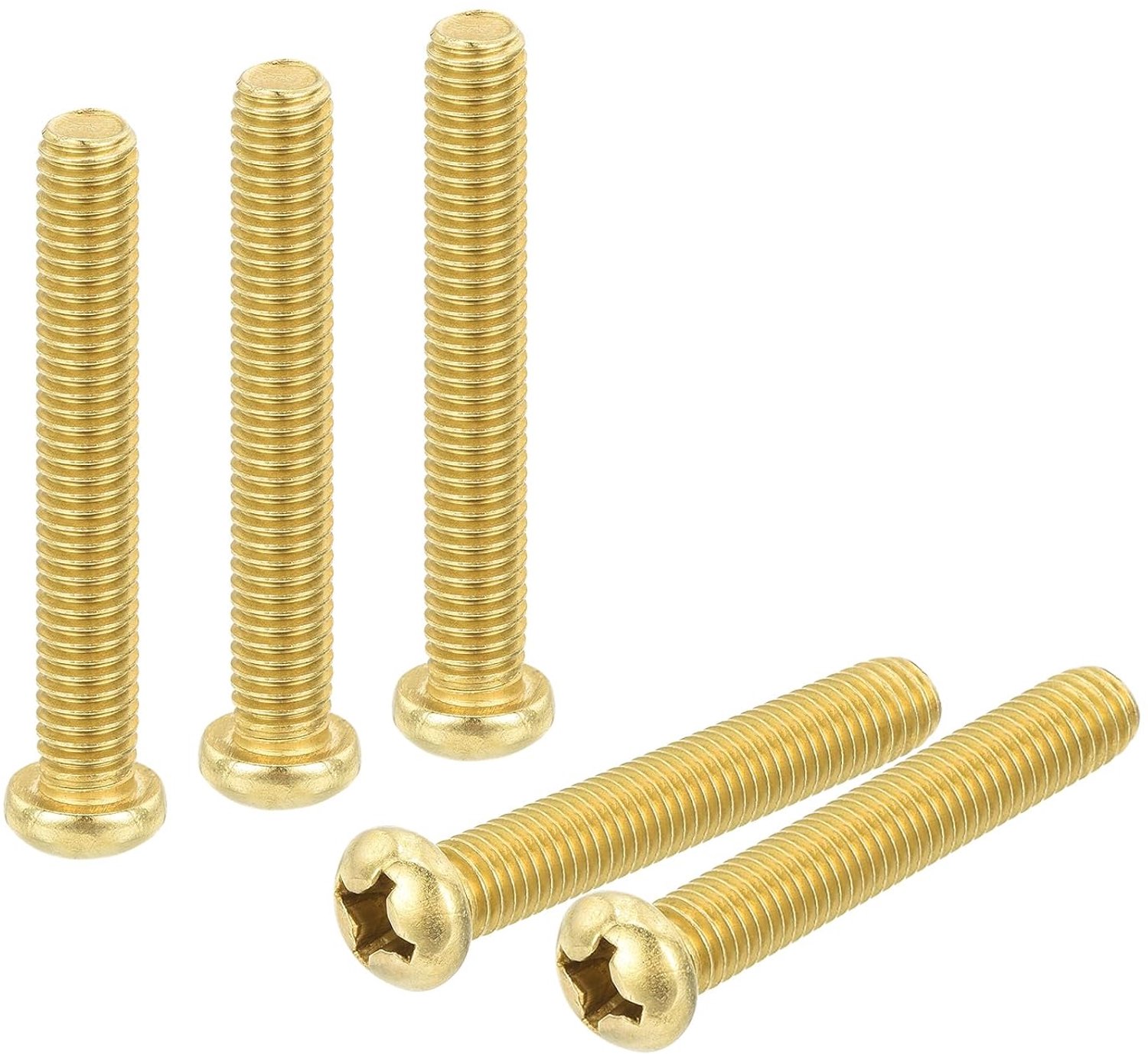 Machineschroeven M6 x 40 mm - messing - 12 stuks - voor meubels en elektronica - ServiceTopper