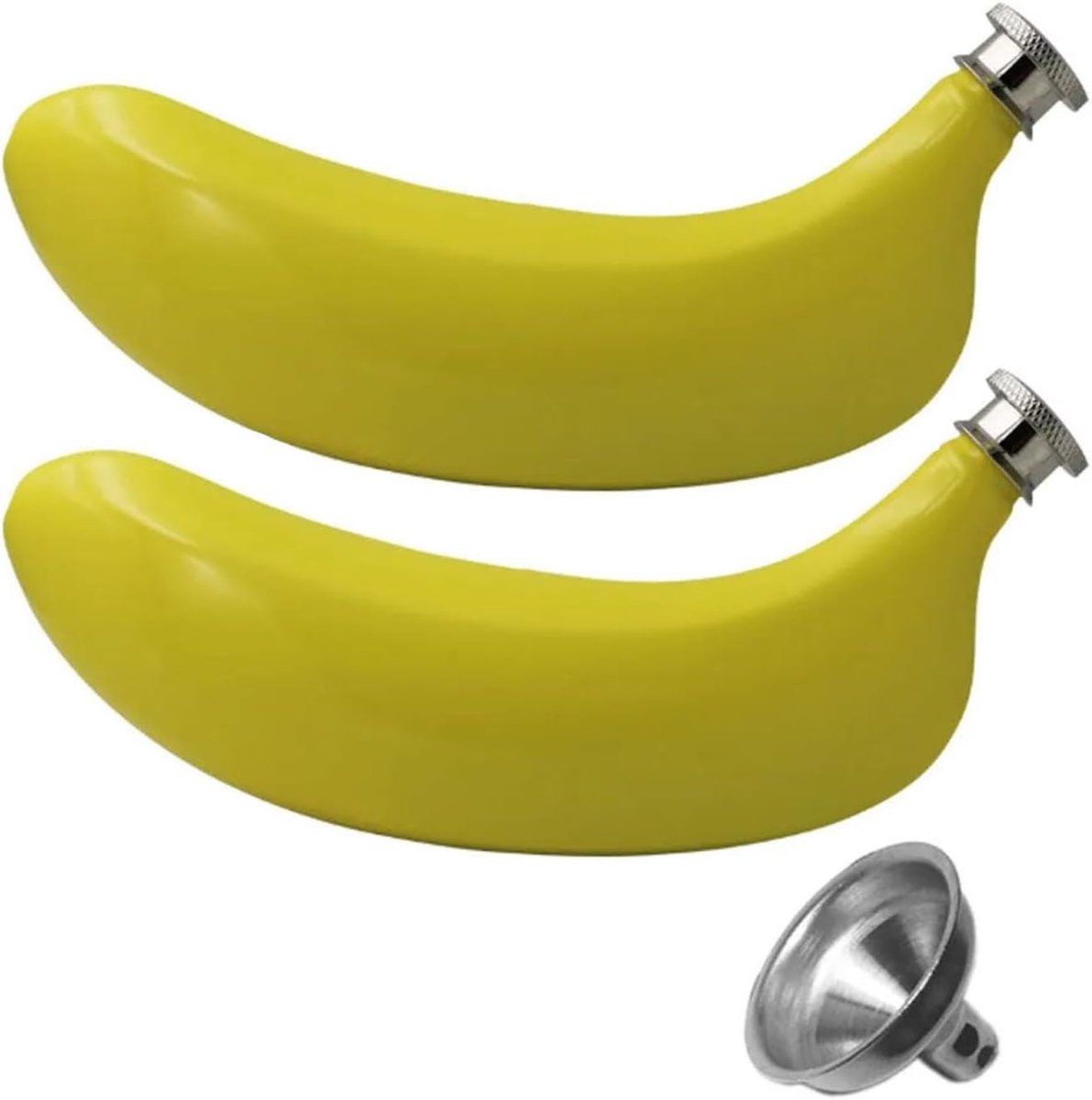 5 oz heupfles gele banaan wijnpot met trechterzak roestvrijstalen whiskyfles voor buiten kamperen klimmen wandelen picknick, 2 stuks