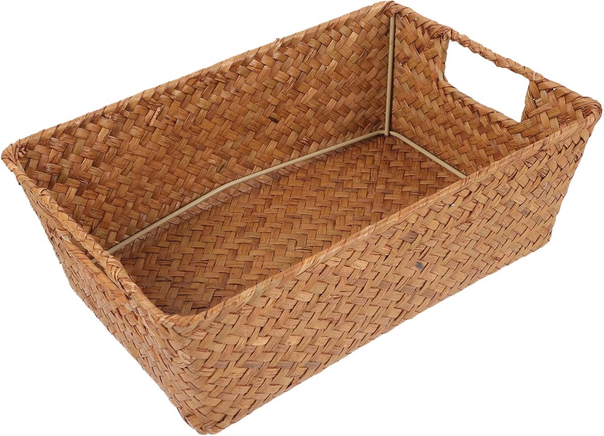 Opbergmand Van Gevlochten Zeegras Bureau-organizer Stevig En Stijlvol