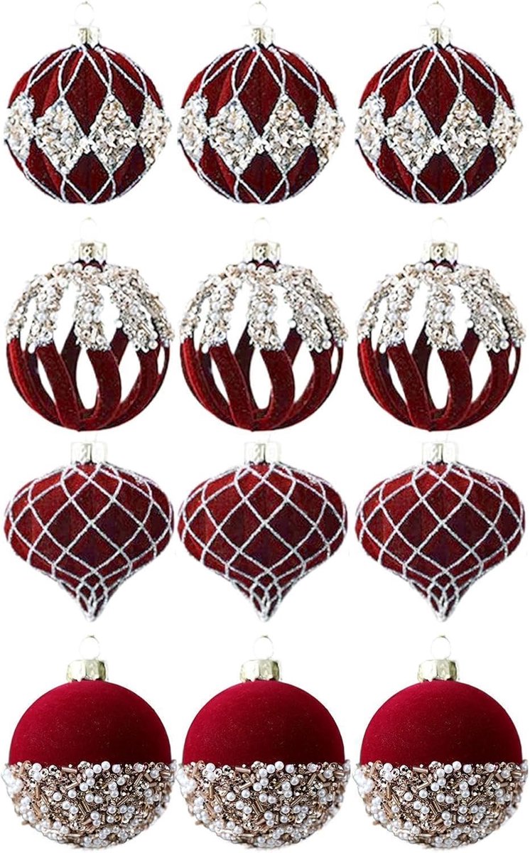Versieringen Set 12 Stuks Rhinestone Glitterend Geflockt