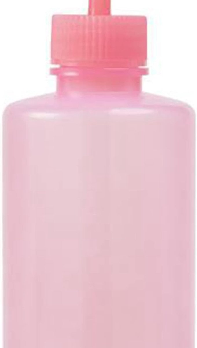Wasfles, Plastic Lash Waterfles Knijper Gebogen Mondstuk voor Kappers (Roze)