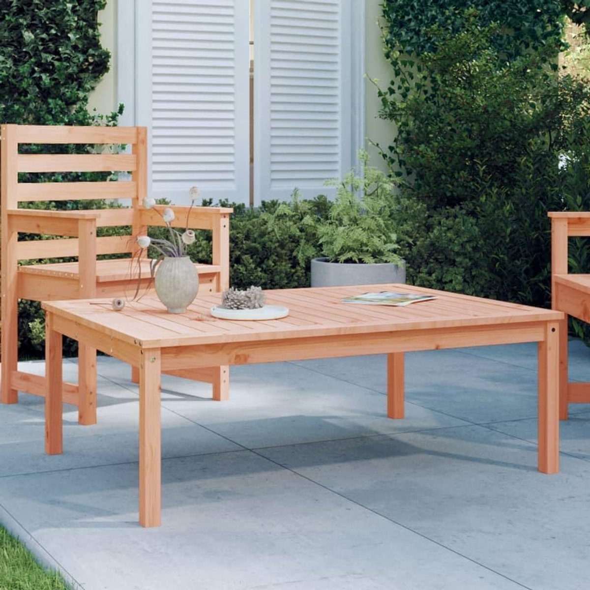 121 x 82,5 x 45 cm massief houten douglas, tuinlounge-tafel, balkon, eettafel, patiotafel, buitentafel voor tuinen, terrassen, balkons