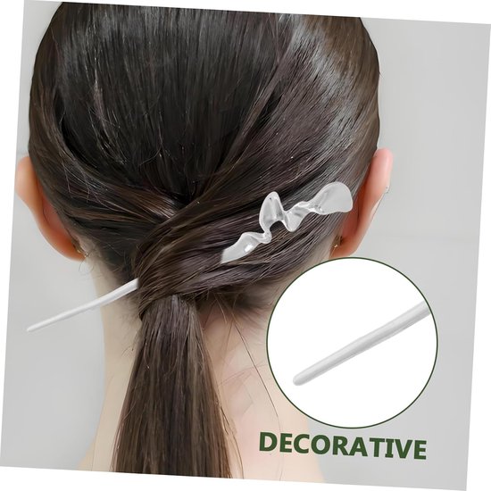 2stuks Antieke Chinese Haarnijpers Voor Vrouwen Vintage Geometrische Metalen Haarstokken Oudzilver Voor Haar Diverse Gelegenheden — afbeelding 2