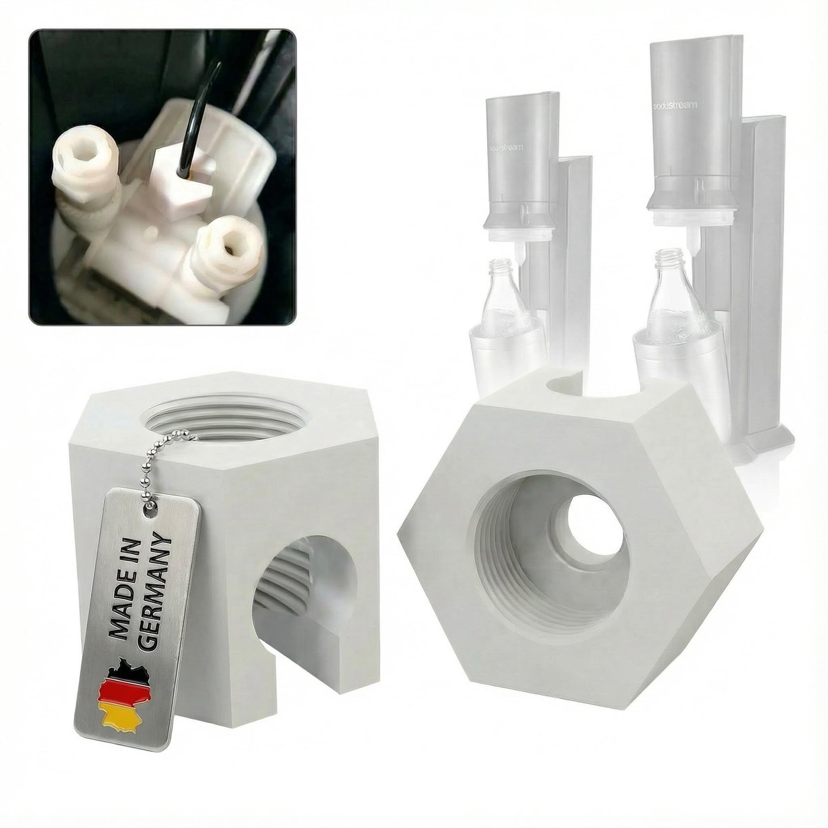 Vervangende Moeren voor SodaStream Crystal 1.0 & 2.0 - Set van 2