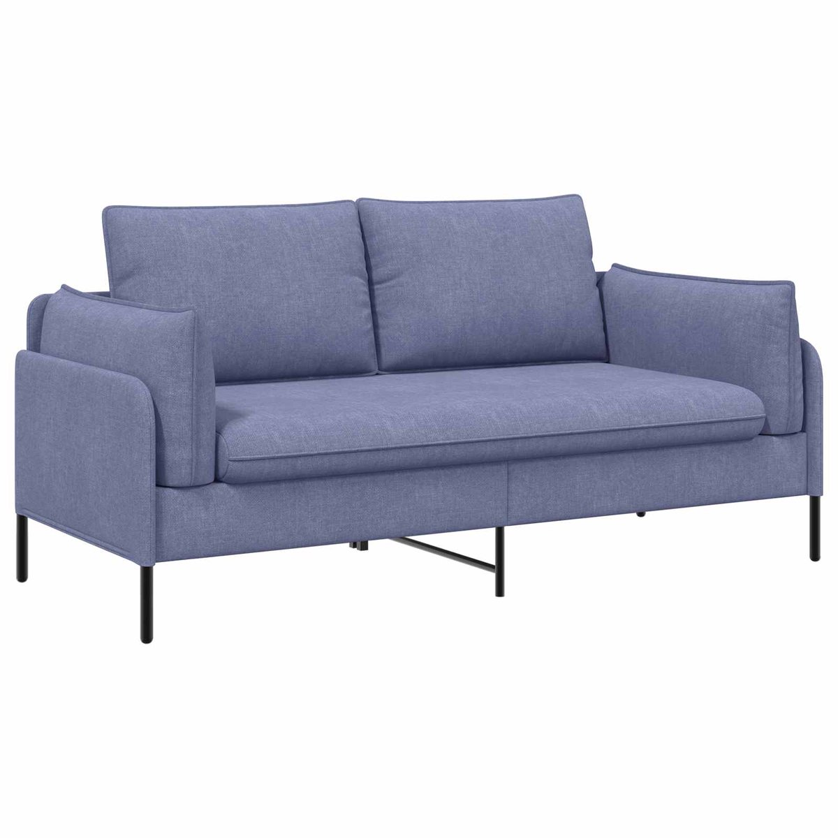 vidaXL 2-Zits - Sofa - Jeans - Blauw - 188 - x - 81 - x - 89 - cm - Stof Jeans Blauw