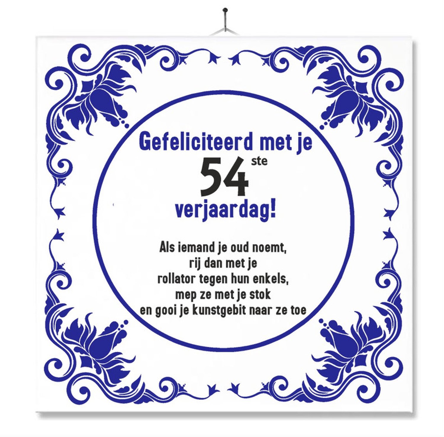 MC Living Tegel Met Opdruk | Grappig | Humor | Verjaardag kado | Gefeliciteerd met je 54ste verjaardag Multi-Color