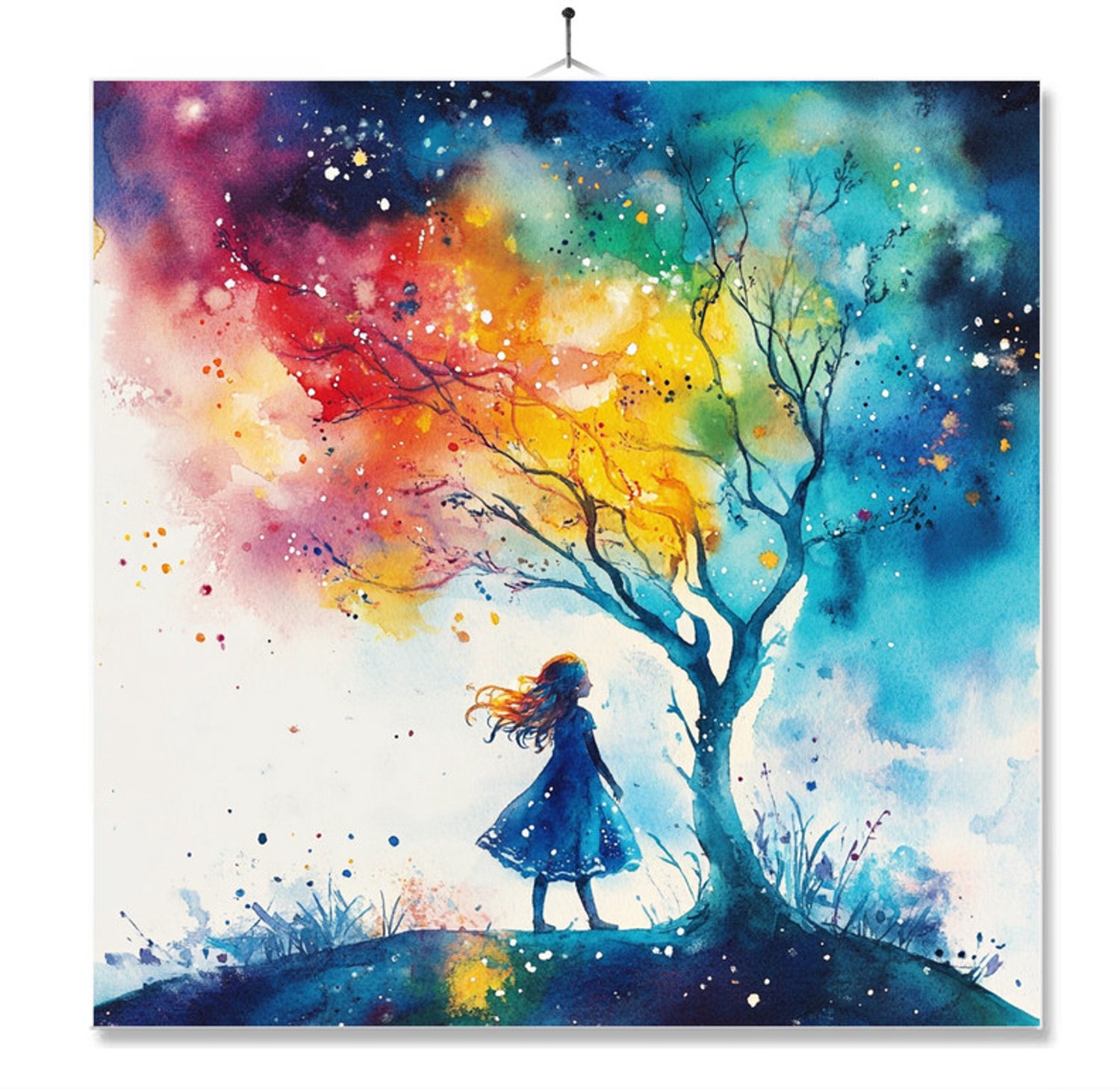 MC Living Tegel Met Opdruk | Boom Art | Inclusief Geschenkdoos | Standaard | Ophangsysteem Multi-Color