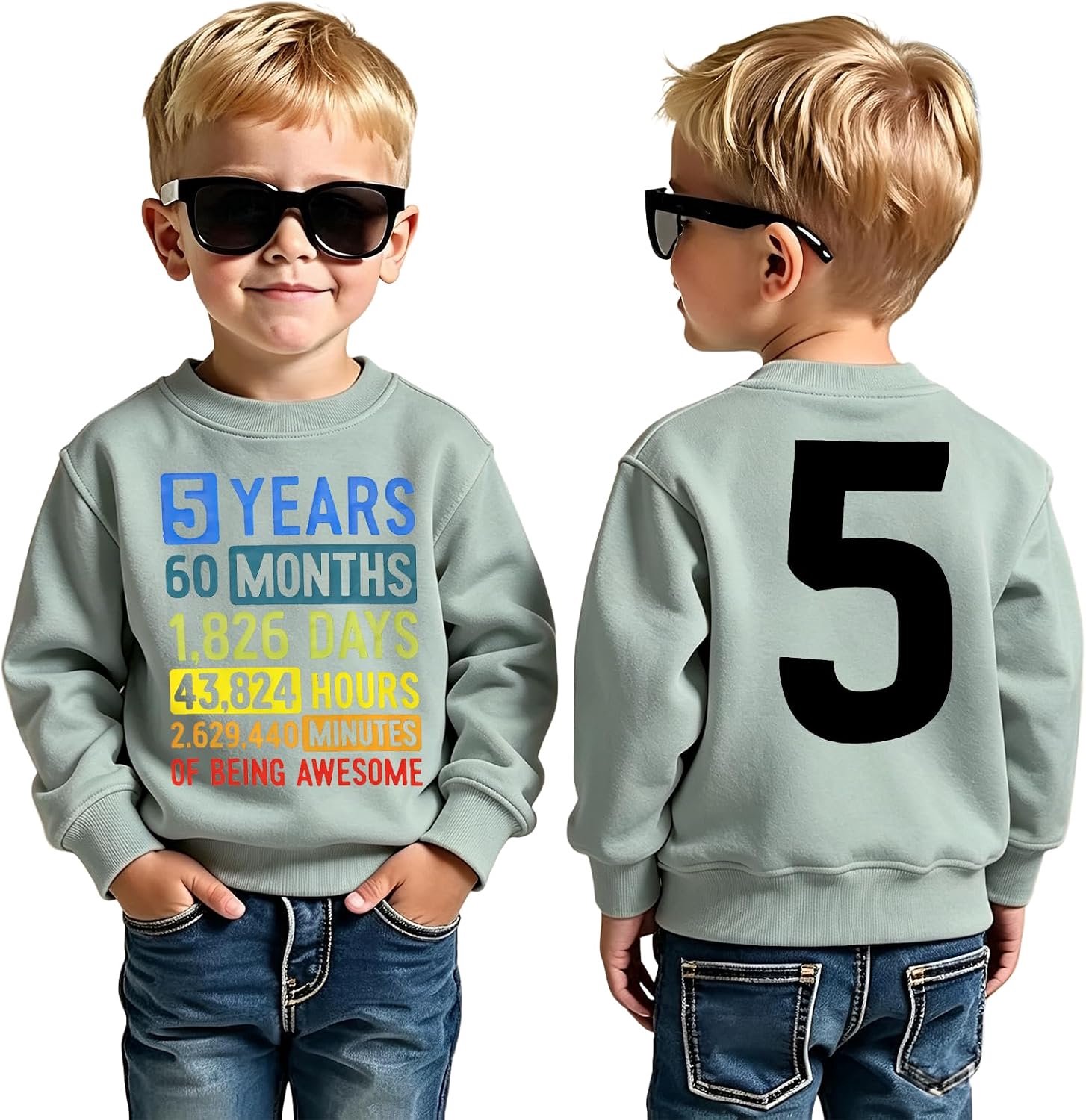 Sweatshirt voor jongens, 5-10 jaar, langarm, verjaardag, herfst/winter